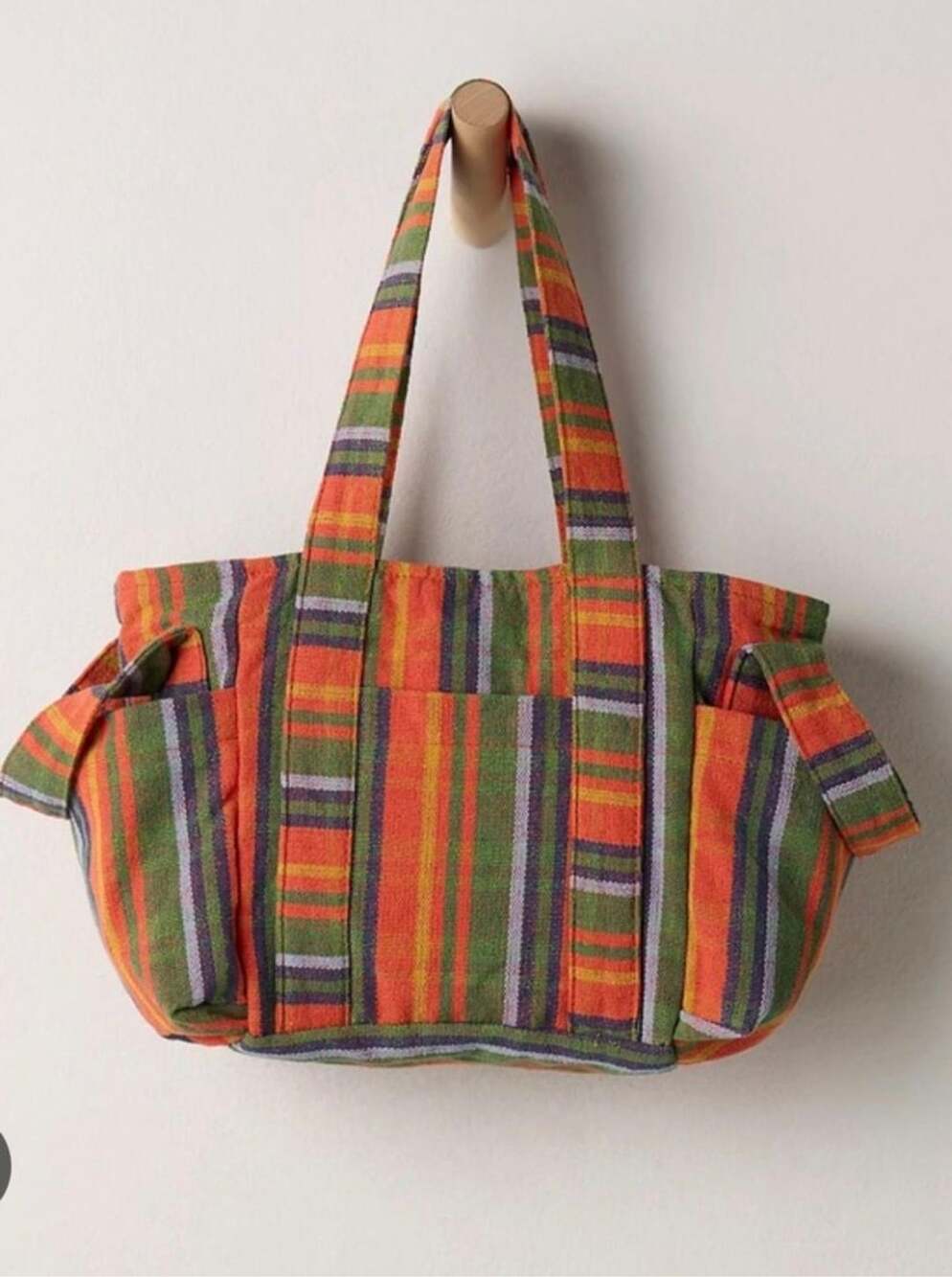 Free People Oksana Multi Print Striped Tote Bag